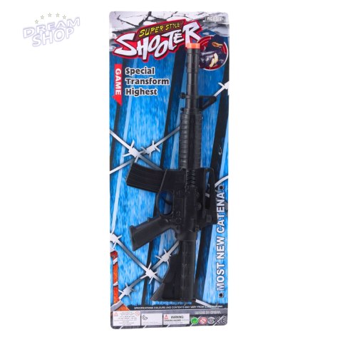 Karabin Zabawkowy Mechaniczny Dźwięk Strzałów Czarny 32cm