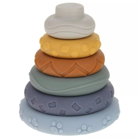 Klocki sensoryczne gumowe miękkie Montessori wieża piramida 13 el