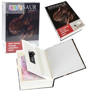 Książka Ukryta Skarbonka Sejf Na Kod Szyfr Dinozaur Czarna