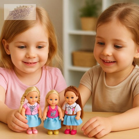 Mini Laleczka Kaibibi Długie Włosy Kolorowa Sukienka 12 cm Mix