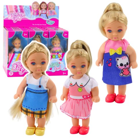 Mini Laleczka Kaibibi Kolorowa Sukienka Długie Włosy 12 cm Mix