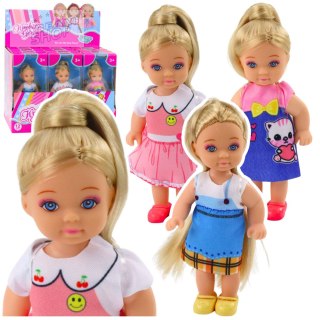 Mini Laleczka Kaibibi Kolorowa Sukienka Długie Włosy 12 cm Mix