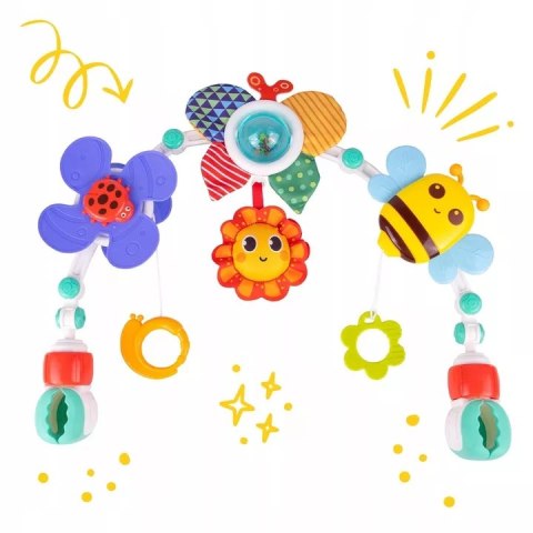 Pałąk z zabawkami do łóżeczka i wózka zwierzątka grzechotki dla niemowląt