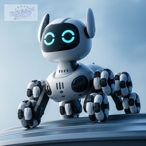 Robot Pies TOOBY Zdalnie Sterowany RC 360° Światła Dźwięki Biało-Czarny