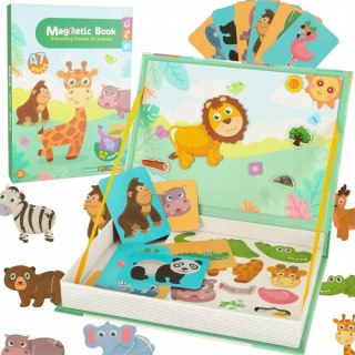 Układanka magnetyczna Montessori zwierzęta puzzle edukacyjne 47 magnesów