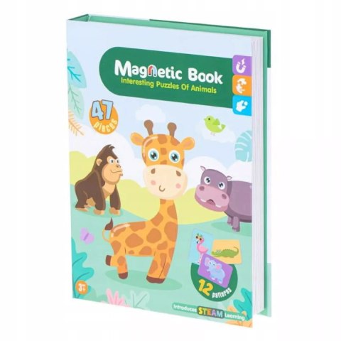 Układanka magnetyczna Montessori zwierzęta puzzle edukacyjne 47 magnesów
