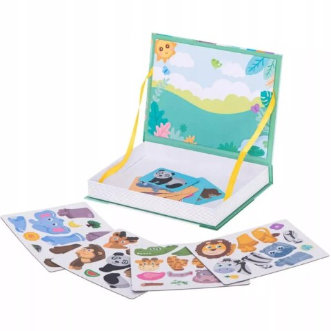 Układanka magnetyczna Montessori zwierzęta puzzle edukacyjne 47 magnesów
