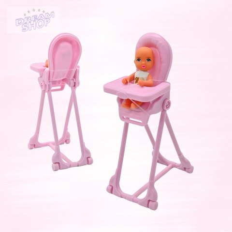 WOOPIE ROYAL Lalka Lily Bobas Krzesełko do Karmienia Zestaw Akcesoria