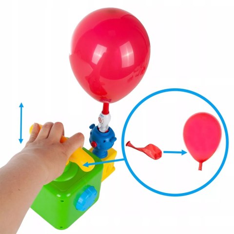 Wyrzutnia balonowa samochód żabka + pompka zestaw aerodynamiczny 12 balonów