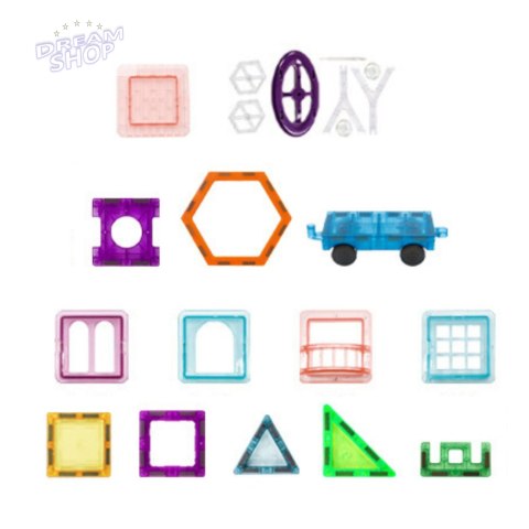 Zestaw Klocki Mgnetyczne Konstrukcyjne Edukacyjne Kolorowe 70el