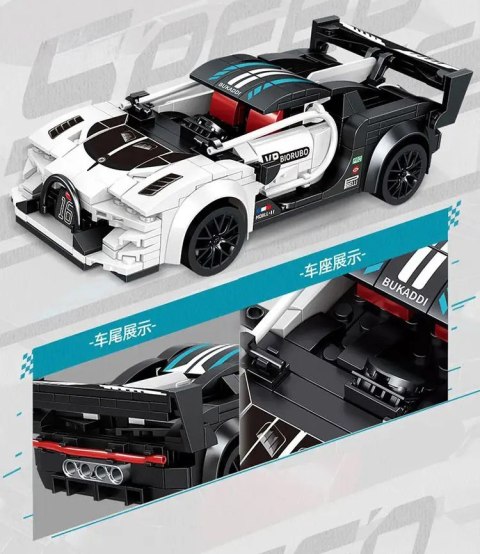 Zestaw Klocków Auto Sportowe Białe R/C