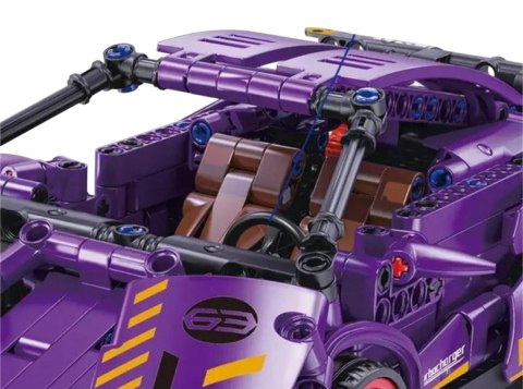Zestaw Klocków Auto Sportowe Fioletowe 470el.