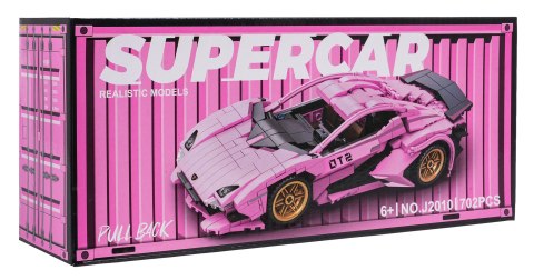 Zestaw Klocków Auto Sportowe Różowe 702el.