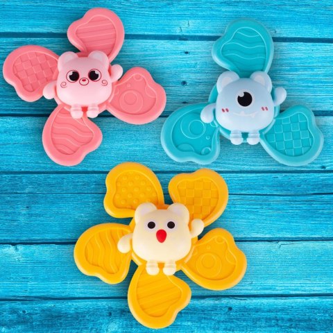 Zestaw grzechotek z przyssawką spinnery sensoryczne gryzaczki dla niemowląt