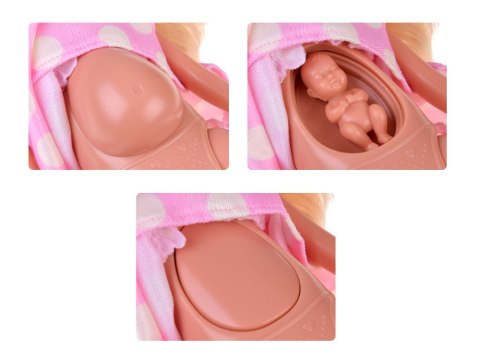 Zestaw rodzina lalek tata mama lalka w ciąży bobas noworodek ZA5700