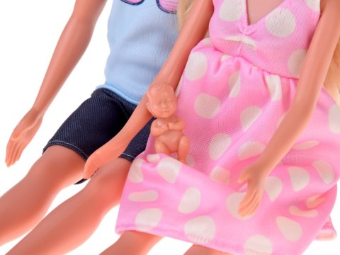 Zestaw rodzina lalek tata mama lalka w ciąży bobas noworodek ZA5700