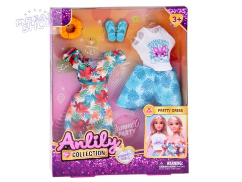 Zestaw ubranka dla lalki wakacyjne stylizacje sukienka dodatki ZA5706