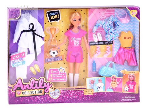 Anlily Lalka SPORTOWIEC Piłka nożna, gimnastyka, bieganie, takewondo ZA5696