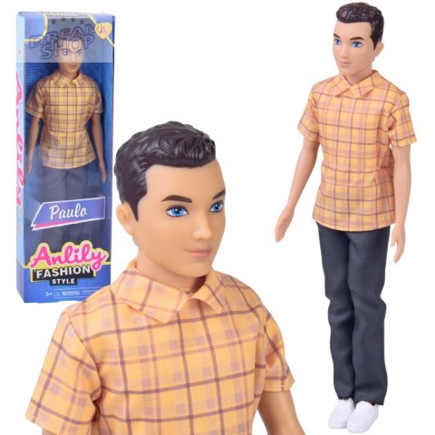 Anlily Lalka chłopak BRUNET Paulo w koszuli i ciemnych spodniach ZA6006 B