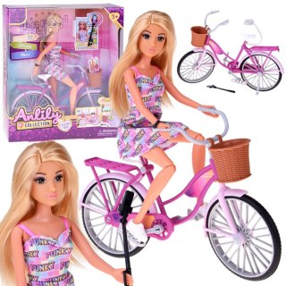 Anlily Lalka turystka na rowerze + telefon i ruchomy selfie stick ZA5698