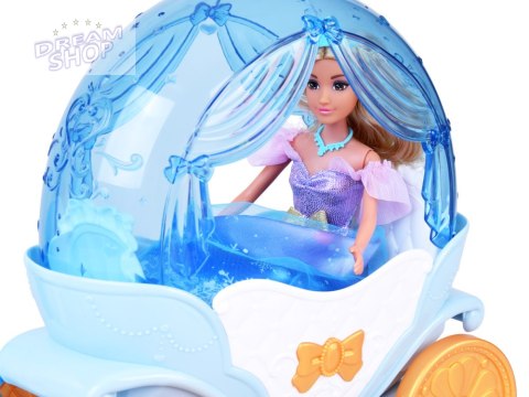 Bajkowa lalka księżniczka w balowej sukni + królewska karoca koń ZA5705