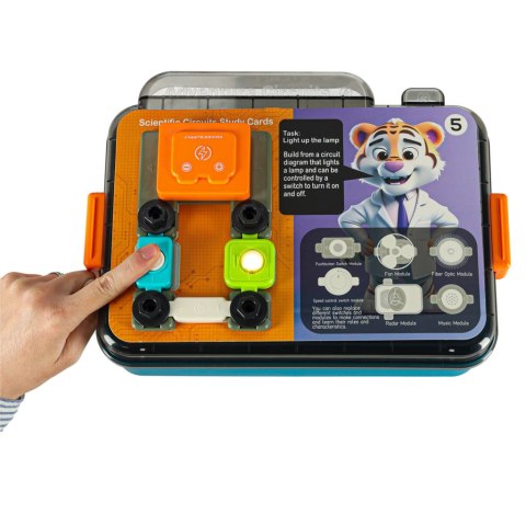 Mały elektryk elektronik zestaw edukacyjny 12 kart 58 elementów