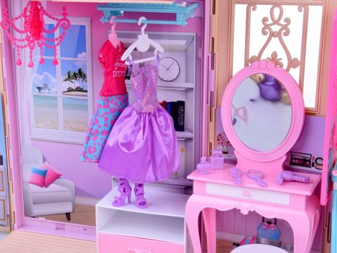 Rozkładany domek dla lalki walizka mebelki + lalka Anlily ZA5694