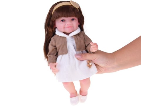 Urocza lalka Tosia z miękkiej gumy długie włosy sukienka 30 cm ZA5832