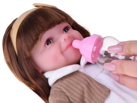 Urocza lalka Tosia z miękkiej gumy długie włosy sukienka 30 cm ZA5832
