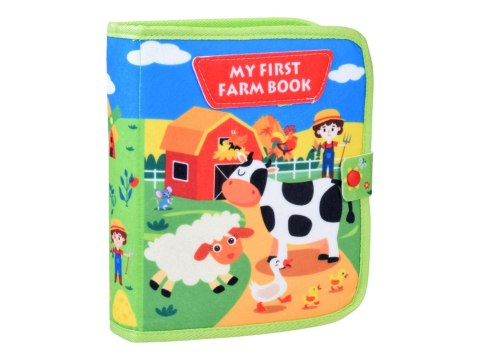 Filcowa książeczka manipulacyjna FARMA okienka naklejki na rzepy ZA6025