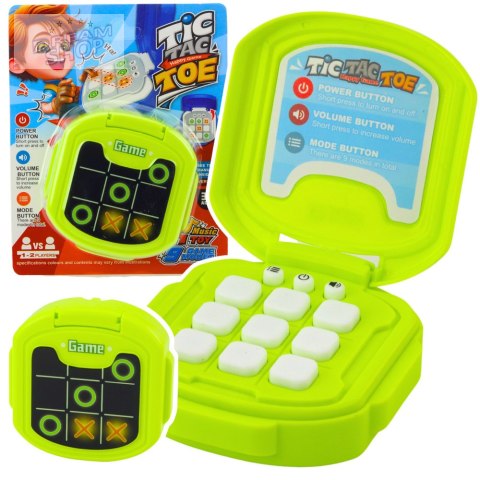 Gra Elektroniczna Kółko i Krzyżyk Tic Tac Toe 9 Trybów Zielona