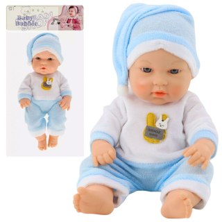 Lalka Bobas W Niebieskiej Piżamce Czapeczka Ruchome Rączki Nóżki 30cm