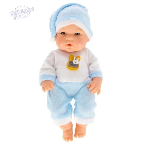 Lalka Bobas W Niebieskiej Piżamce Czapeczka Ruchome Rączki Nóżki 30cm
