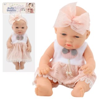 Lalka Bobas W Różowej Sukience Opaska Ruchome Rączki Nóżki 30cm