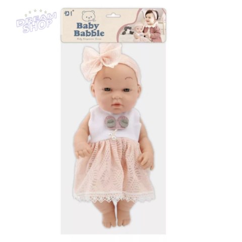 Lalka Bobas W Różowej Sukience Opaska Ruchome Rączki Nóżki 30cm