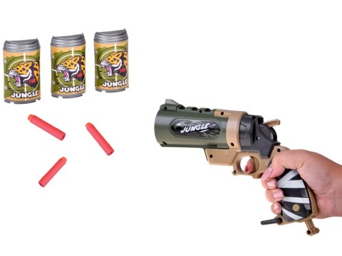 Pistolet na piankowe naboje + puszki zestaw strzelecki dla dzieci ZA5981