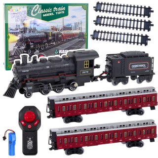 Pociąg Klasyczny Elektryczny Kolejka Zdalnie Sterowany Światła Dźwięki Dym