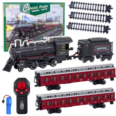 Pociąg Klasyczny Elektryczny Kolejka Zdalnie Sterowany Światła Dźwięki Dym