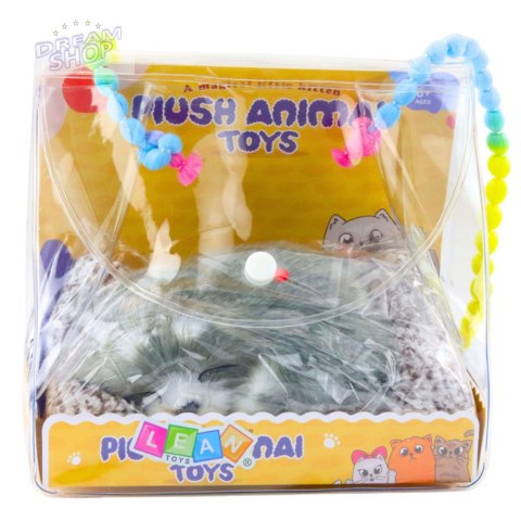 Śpiący Pies Husky Na Poduszce Figurka z Futerkiem Torba Dźwięki