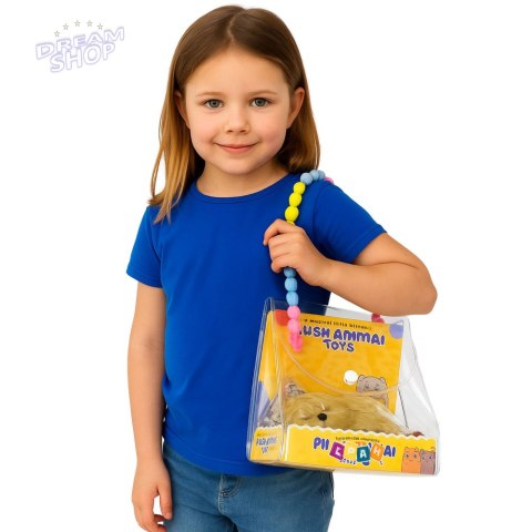 Śpiący Pies Labrador Na Poduszce Figurka z Futerkiem Torba Dźwięki