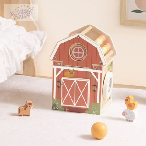 TOOKY TOY Drewniana Stodoła Aktywności Sorter Liczydło Montessori