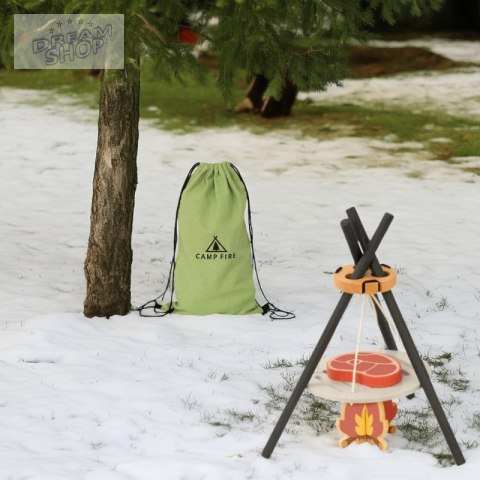 TOOKY TOY Drewniany Kempingowy Zestaw Do Gotowania Ognisko