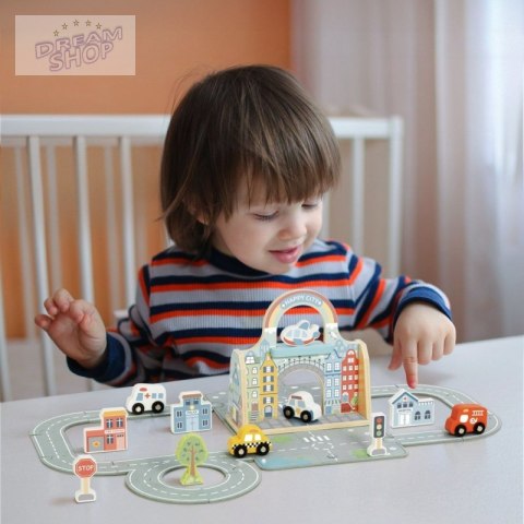 TOOKY TOY Zestaw Mini Miasto Przenośny Zestaw Torba Samochody