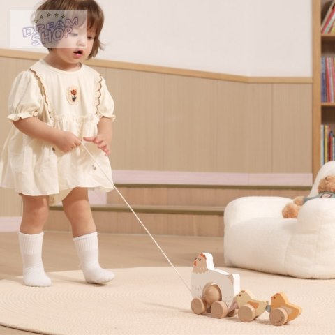 VIGA PolarB Drewniana Kurka z Pisklętami do Ciągnięcia