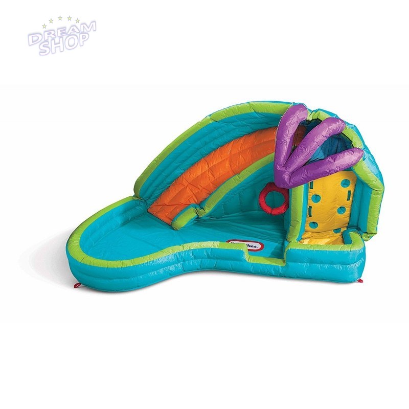 Little Tikes Dmuchany Wodny Plac zabaw Slam 'n' Curve Slide z zakrzywioną zjeżdżalnią i wspinaczką Little Tikes Dmuchany Wodny Plac zabaw Slam 'n' Curve Slide z zakrzywioną zjeżdżalnią i wspinaczką