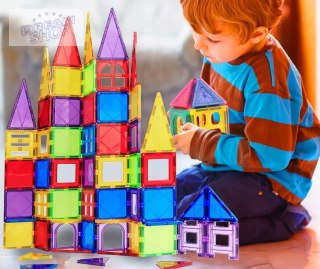 Klocki magnetyczne 3D edukacyjne konstrukcje 45el. układanka dla dzieci