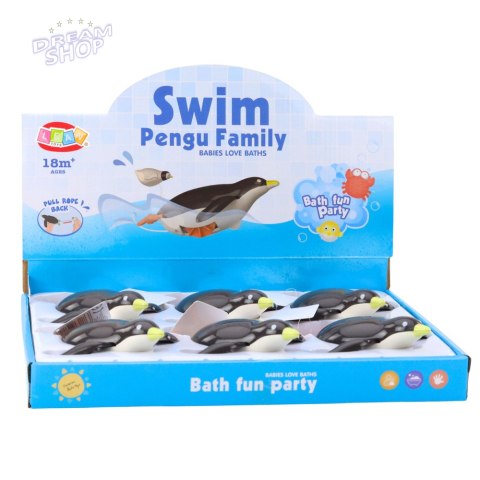 Pływający Pingwinek Nakręcany Do Kąpieli Zabawka Do Wody Szary 14,5 cm