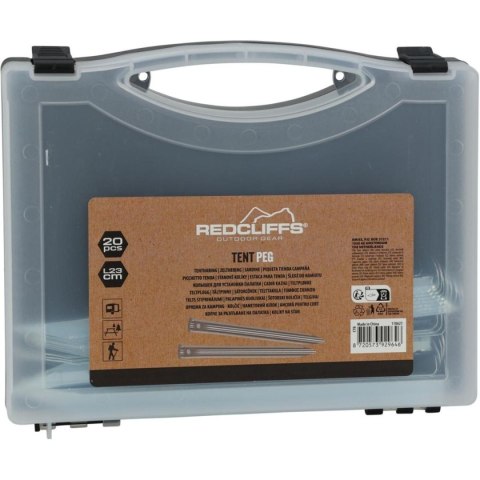 ŚLEDZIE DO NAMIOTU 23CM KPL. 20SZT METAL W WALIZCE REDCLIFFS