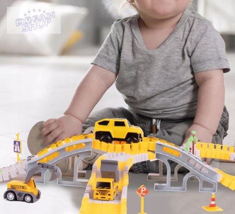 Tor samochodowy Budowlany 255 el. - auta pojazdy budowy zestaw dla dzieci