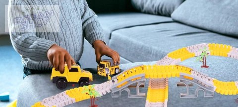 Tor samochodowy Budowlany 255 el. - auta pojazdy budowy zestaw dla dzieci